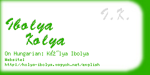 ibolya kolya business card